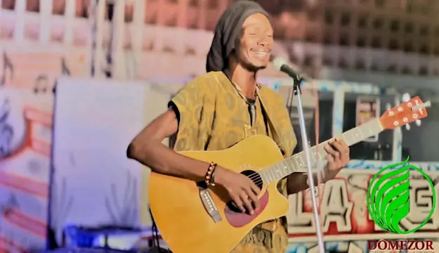Vocalist performing with guitar at AFRO NIGHT